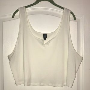 NWOT Split Neck Super Cropped Tank Top